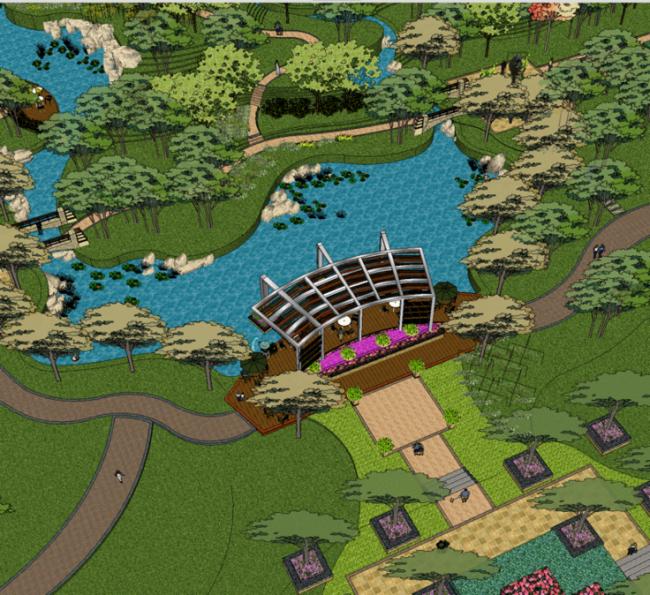 Sketchup景观模型|住宅小区，景观设计，现代风格