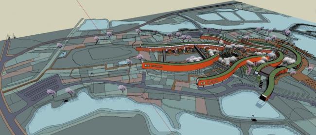 Sketchup景观模型|滨水景观，现代风格