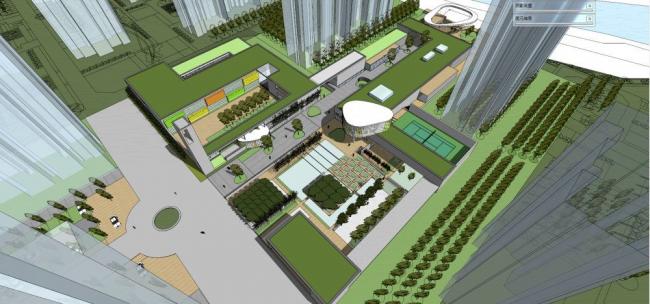 Sketchup商业模型|多层会所，商业建筑，现代风格