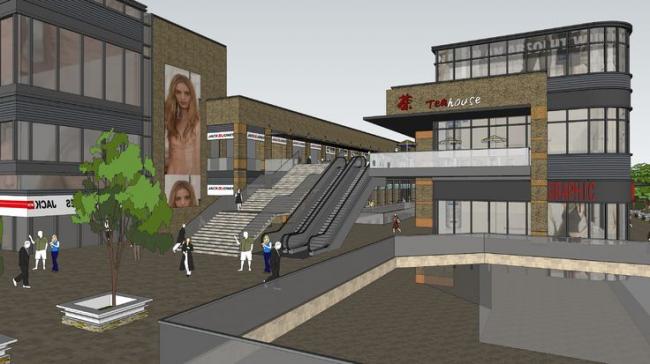 Sketchup商业模型|多层商业街，现代风格