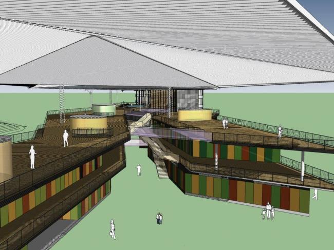 Sketchup商业模型|多层商业，滨水景观，现代风格