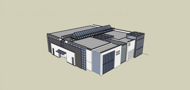Sketchup文化模型|多层档案馆，图书馆，博物馆，新中式风格，文化建筑