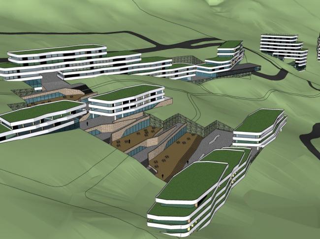 Sketchup商业模型|多层商业建筑，现代风格