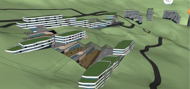 Sketchup商业模型|多层商业建筑，现代风格