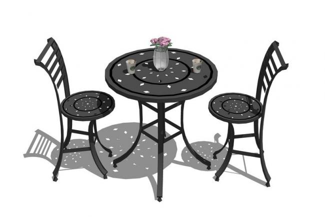 Sketchup素材模型|户外休闲桌椅