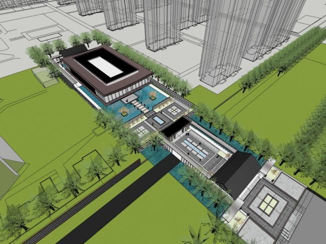 Sketchup商业模型|会所，现代风格，商业建筑