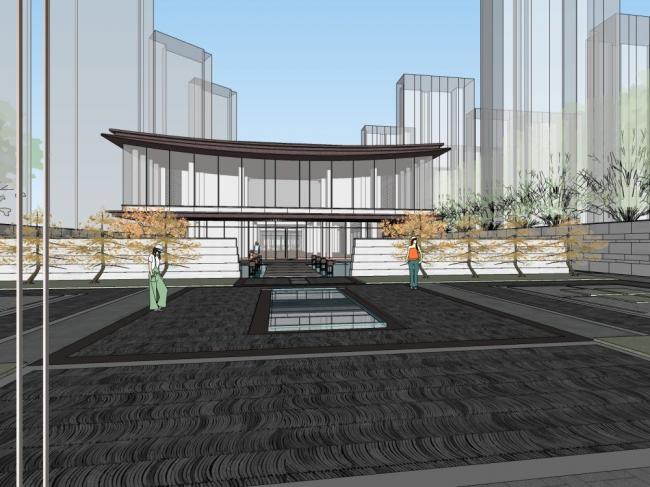 Sketchup商业模型|会所，现代风格，商业建筑