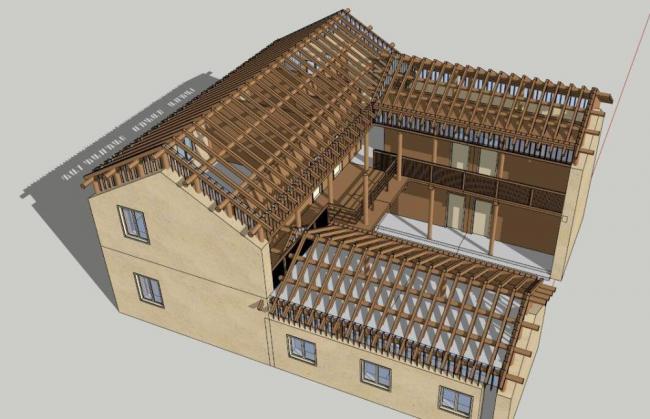 Sketchup住宅模型|别院，中式风格，居住建筑