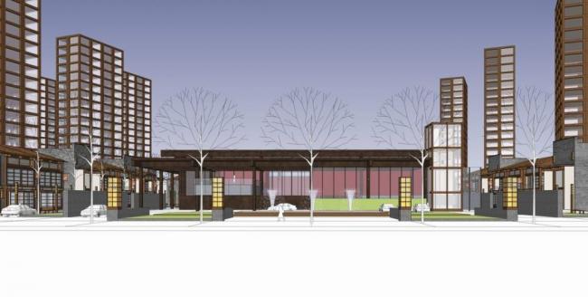 Sketchup商业模型|沿街商业，新中式风格