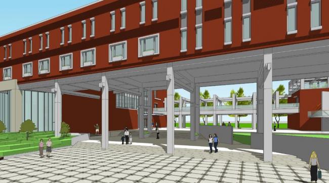 Sketchup学校模型|大学生国际交流中心，教学楼，学校，教育建筑，现代风格