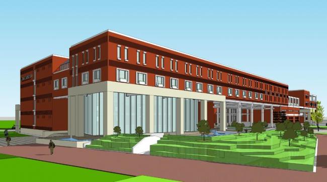 Sketchup学校模型|大学生国际交流中心，教学楼，学校，教育建筑，现代风格
