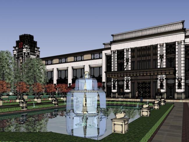 Sketchup商业模型|会所，地中海风格，商业，娱乐休闲设施