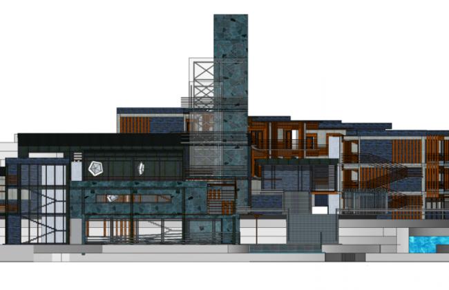 Sketchup酒店模型|山地酒店，旅馆，会所，现代风格