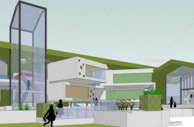 Sketchup学校模型|幼儿园，学校，教育建筑，现代风格-BIM建筑网