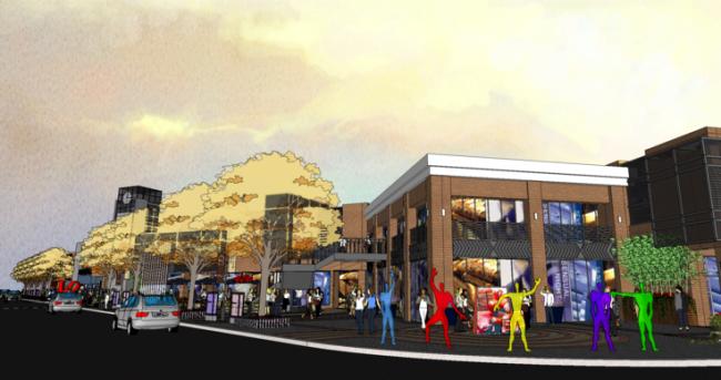 Sketchup商业模型|商业街，沿街商业，现代风格