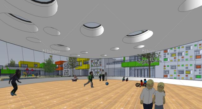 Sketchup学校模型|幼儿园，教育建筑，现代风格
