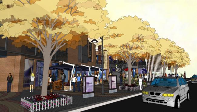 Sketchup商业模型|多层商业街，现代风格