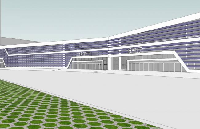 Sketchup车站路桥|多层高层混合，汽车站，现代风格，酒店办公，交通建筑