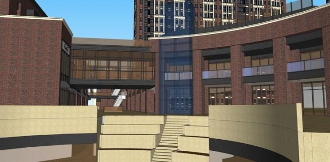 Sketchup综合体模型|高层住宅，酒店，欧式风格，底层商业，大型商业综合体