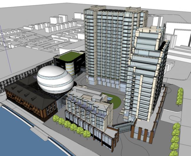 Sketchup综合体模型|商业综合楼，高层公寓，现代风格，城市综合体