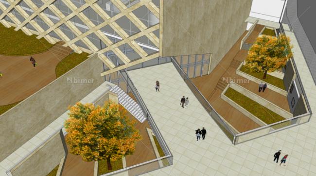 Sketchup文化模型|图书馆，文化建筑，现代风格