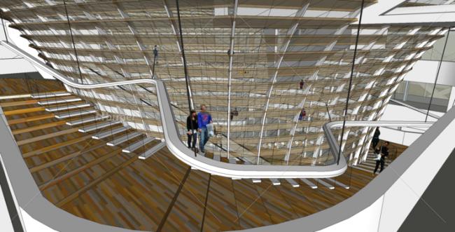 Sketchup文化模型|图书馆，文化建筑，现代风格