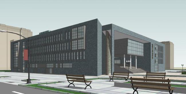 Sketchup文化模型|大学图书馆，文化建筑，现代风格