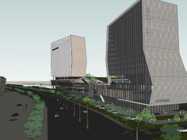 Sketchup综合体模型|多层高层混合，商业综合体，现代风格