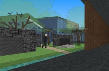 Sketchup文化模型|多层展览馆，现代风格，文化建筑-BIM建筑网