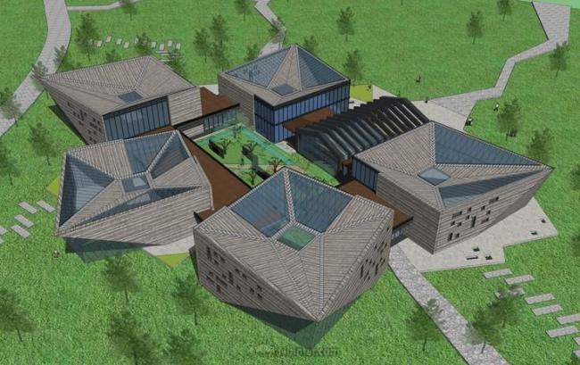 Sketchup文化模型|多层展览馆，现代风格，文化建筑