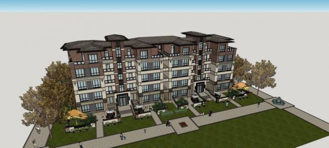 Sketchup住宅模型|花园洋房，多层，居住建筑，草原风格