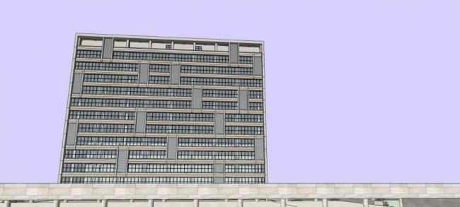 Sketchup医院模型|丹阳市中医院，高层，现代风格，医疗建筑