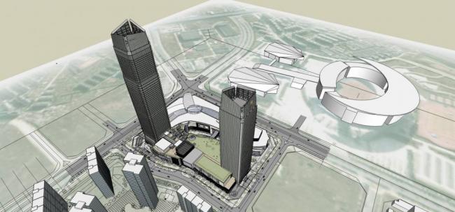 Sketchup综合体模型|超高层商业综合体，酒店办公，商场，现代风格