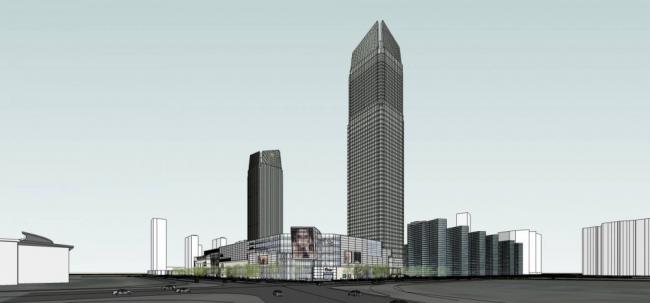 Sketchup综合体模型|超高层商业综合体，酒店办公，商场，现代风格