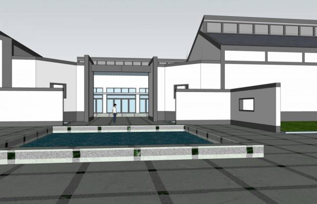Sketchup文化模型|博物馆，单层，中式风格，文化建筑