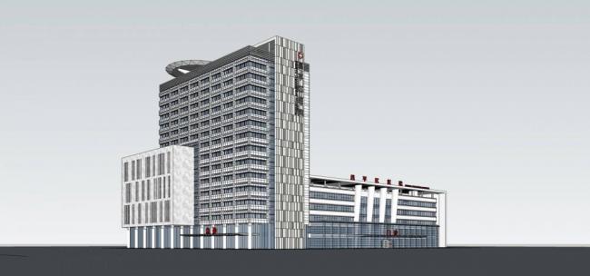 Sketchup医院模型|多层高层混合，医院，门诊大楼，现代风格，医疗建筑