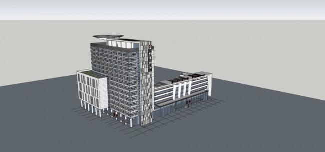 Sketchup医院模型|多层高层混合，医院，门诊大楼，现代风格，医疗建筑