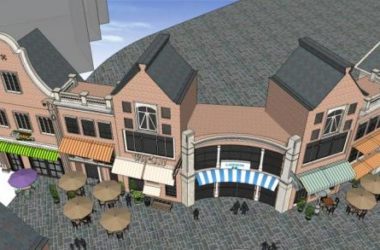 Sketchup商业模型|多层商业街，立面，商业建筑，商场，欧式风格-BIM建筑网