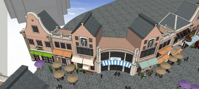 Sketchup商业模型|多层商业街，立面，商业建筑，商场，欧式风格