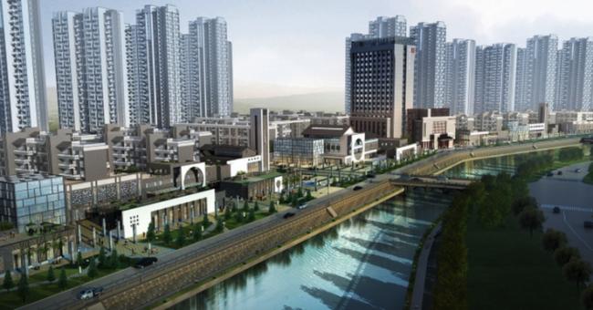 Sketchup住宅模型|高层住宅，居住建筑，徽派建筑，新中式风格，商业街，滨水景观