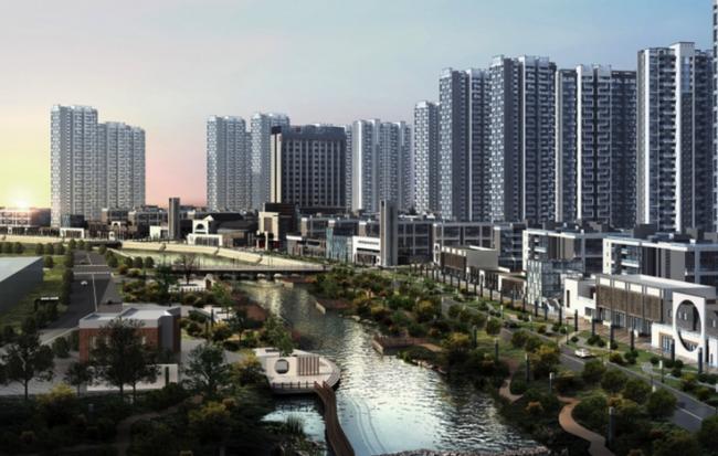 Sketchup住宅模型|高层住宅，居住建筑，徽派建筑，新中式风格，商业街，滨水景观