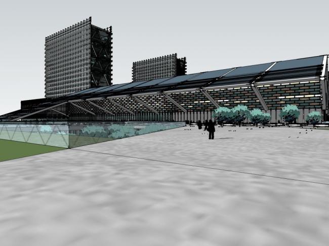 Sketchup医院模型|高层医院，医疗建筑，现代风格