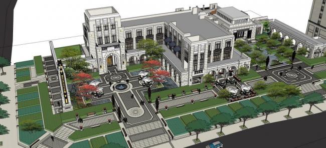 Sketchup商业模型|示范区，现代风格，商业，娱乐休闲设施