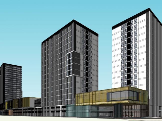 Sketchup综合体模型|高层商业综合体，办公酒店，现代风格