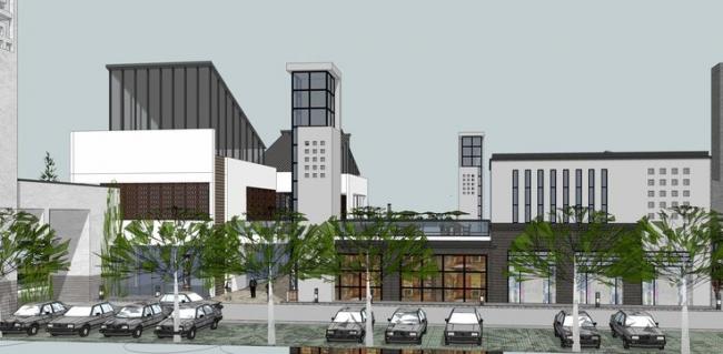 Sketchup商业模型|多层步行街，商业建筑，新中式风格