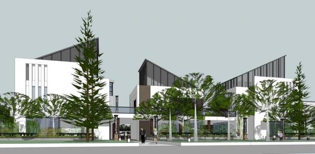 Sketchup商业模型|多层步行街，商业建筑，新中式风格