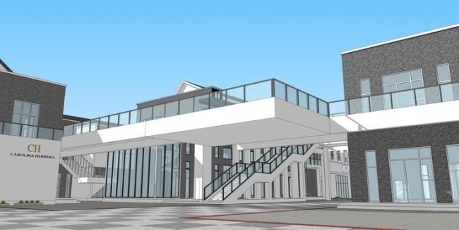 Sketchup商业模型|旧厂房改造商业街，新中式风格