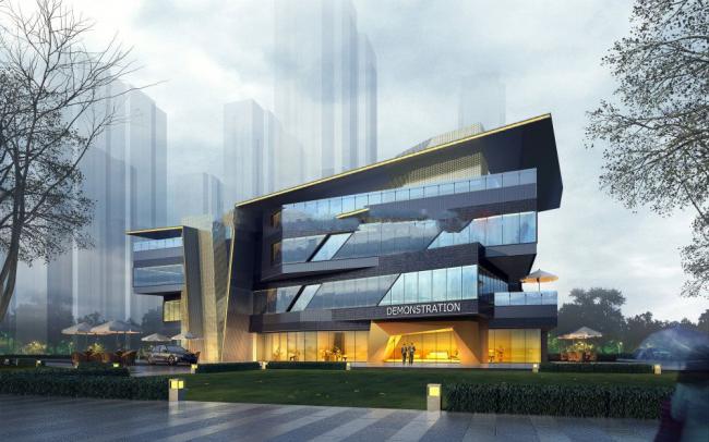 Sketchup商业模型|多层售楼处，商业建筑，现代风格