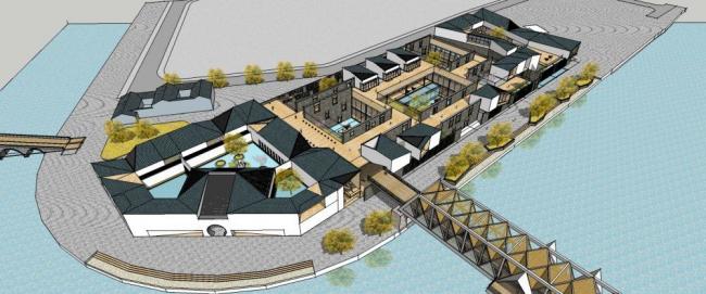 Sketchup文化模型|博物馆，新中式风格，文化建筑