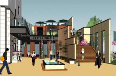 Sketchup住宅模型|住宅,商业街,底商,杭州复地项目,居住建筑-BIM建筑网